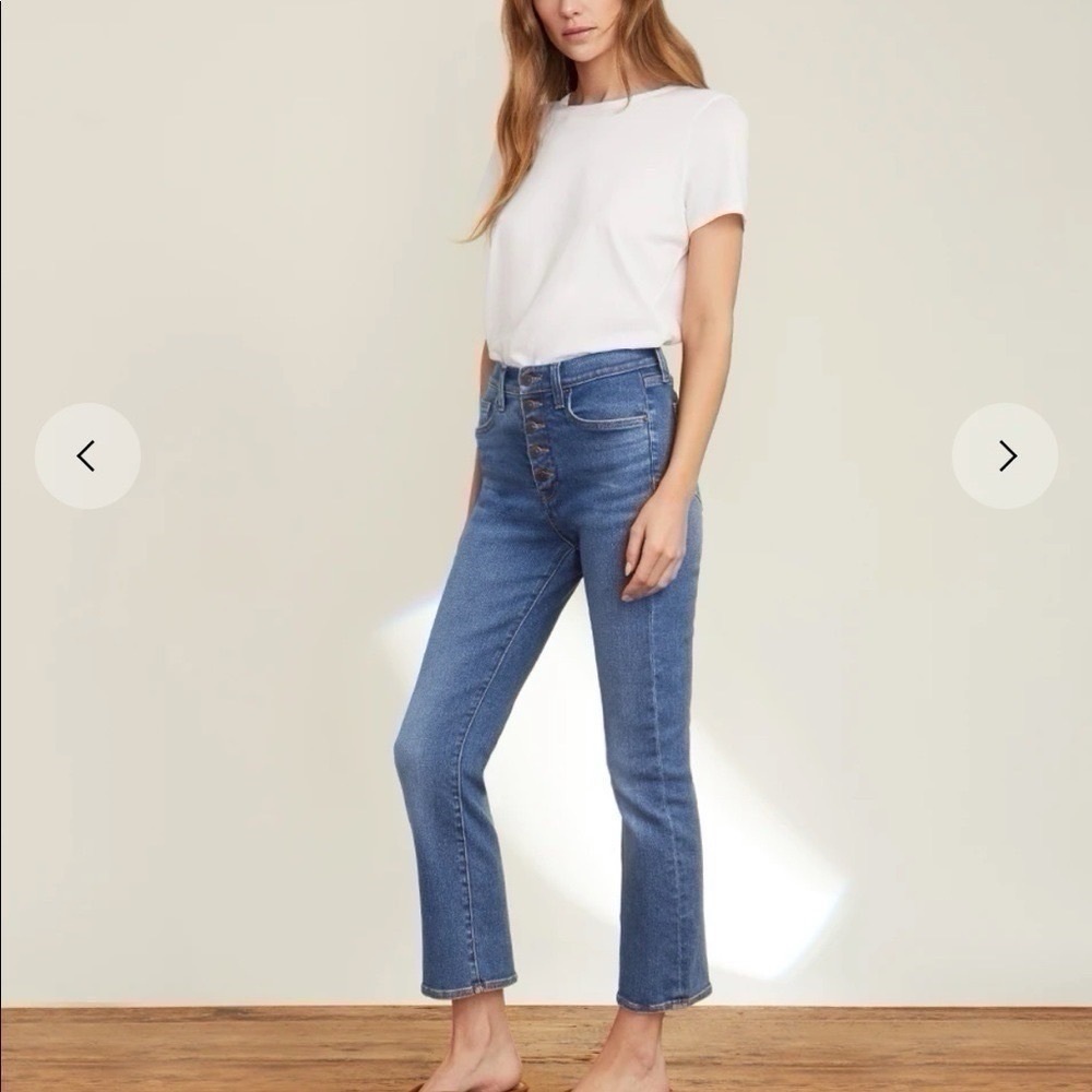 Veronica Beard Carly Jeans – High Rise Kick Flare, Blue Denim size 24 - Picture 7 of 8